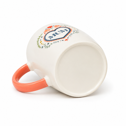 Floral Heart Ceramic Mug for Mother
